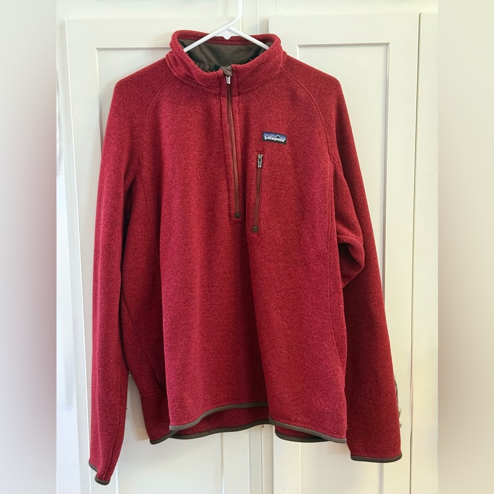 Men's Patagonia Better Sweater Red 1/4 Zip Size XL